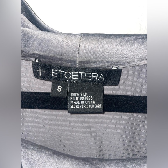 Etcetera dark grey 100% silk t shirt crew collared blouse - Picture 2 of 3